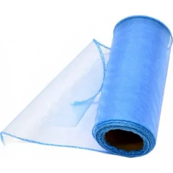 Party dekorace Organza 12cm/10y modrá (12cm-9m-obšitá 12 cm/9m)