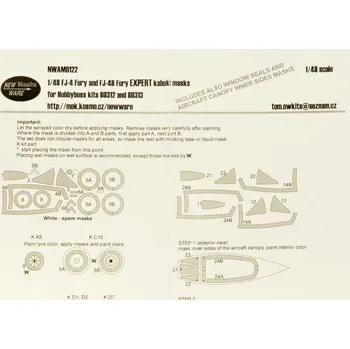 Plastikový model New Ware 1/48 Mask FJ-4/FJ-4B Fury EXPERT (HOBBYB 80312/3)