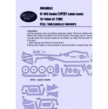 Plastikový model New Ware 1/72 Mask RF-101A Voodoo EXPERT (VALOM7292)