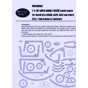 Plastikový model New Ware 1/48 Mask F/A-18F Super Hornet BASIC (REV)