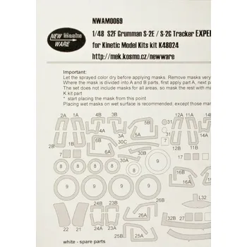 Plastikový model New Ware 1/48 Mask S2F Grumman S-2E/G Tracker EXPERT (KIN)