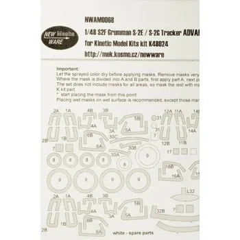 Plastikový model New Ware 1/48 Mask S2F Grumman S-2E/G Tracker ADVANC. (KIN)