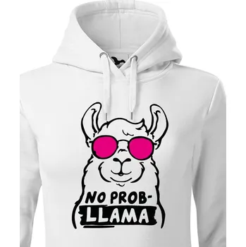 Dámská mikina Dámská mikina No Prob - LLama, Barva Bílá, Velikost XL, Canvas Dámská mikina Bezvatriko.cz 1