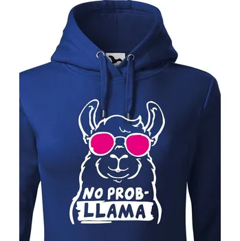 Dámská mikina Dámská mikina No Prob - LLama, Barva Modrá, Velikost XS, Canvas Dámská mikina Bezvatriko.cz 1