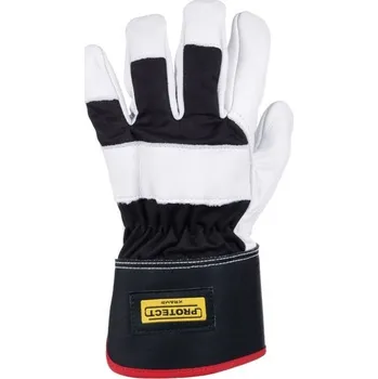 Pracovní rukavice Kožené rukavice 3.005 Kramp (KP-KG03005) (Pánské, kožené pracovní rukavice z hovězí usně se zesílenými konečky prstů, ochrana zápěstí a kloubů z hovězí lícové usně. Zvýšená ochrana proti opotřebení a proražení.)