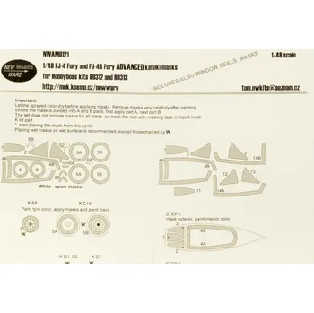 Plastikový model New Ware 1/48 Mask FJ-4/FJ-4B Fury ADVANCED (HOBBY 80312/3)