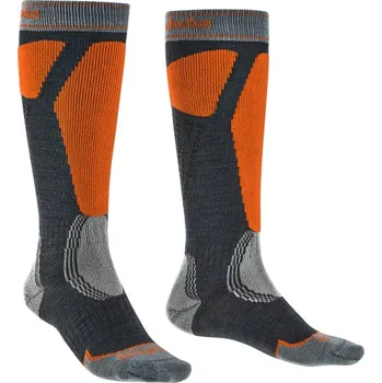 Pánské ponožky Bridgedale Ski Easy On gunmetal/orange/037 XL ponožky