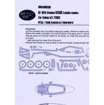 Plastikový model New Ware 1/72 Mask RF-101A Voodoo BASIC (VALOM7292)