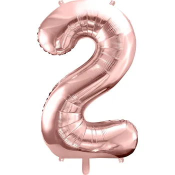 Balónek Fóliový balónek číslo 2 - rose gold, 86 cm