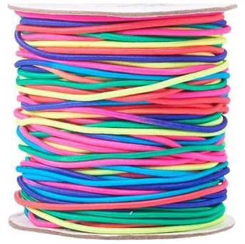 Textilní guma Guma, pruženka kulatá kloboučnická duha 1mm, metráž