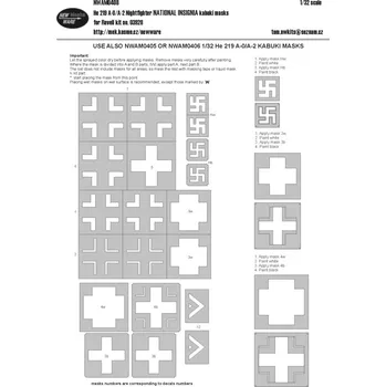 Plastikový model New Ware 1/32 Mask He 219 A-0/A-2 Nightfighter NAT.INSIGNIA