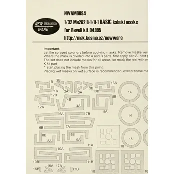 Plastikový model New Ware 1/32 Mask Me262 B-1/U-1 BASIC (REV 04995)