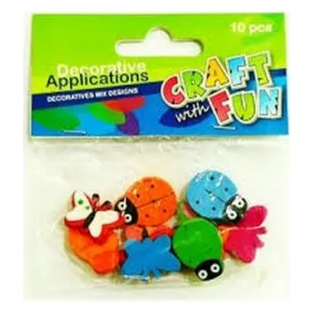 Vánoční ozdoba Ozdoba dřevěný motýl a beruška 10 ks