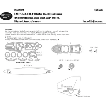 Plastikový model New Ware 1/72 Mask F-4B/E/EJ/J/N/S, RF-4EJ BASIC (HAS)