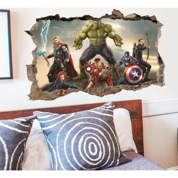 Samolepící dekorace Marvel a DC 3D samolepka Avengers 3