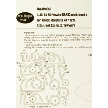 Plastikový model New Ware 1/48 Mask EA-6B Prowler BASIC (KIN)