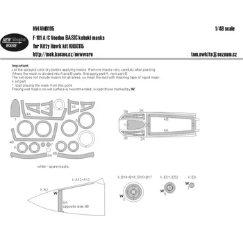 Plastikový model New Ware 1/48 Mask F-101 A/C Voodoo BASIC (KITTYH)