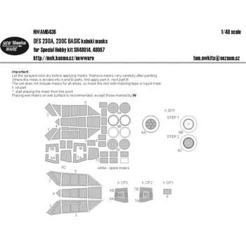Plastikový model New Ware 1/48 Mask DFS 230A, 230C BASIC (SP.HOB. 48014/97)