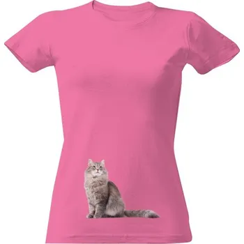 Dámské tričko Tričko s potiskem Šedá kočka dámské
