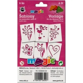 Výtvarná sada Rico Sada 6ks, papírové šablony na malování, Rico, set K