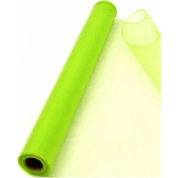 Party dekorace Organza 40cm/10y apple green (40cm-9m-obšitá 40 cm/9m světle zelená)