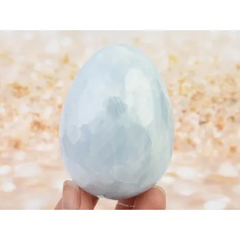 Přírodní kámen Hladké vejce - modrý kalcit 292g
