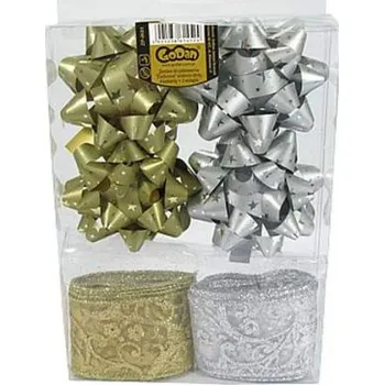 Party dekorace Sada na balení dárků stříbrno zlatá