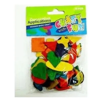 Dekorace dřevo mix tvarů 70 ks