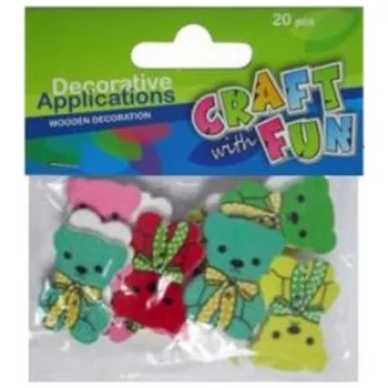 Knoflík Dřevěný medvídek knoflíky 20 ks