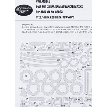 Plastikový model New Ware 1/48 Mask MiG-31 BM/BSM ADVANCED (AMK)