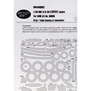 Plastikový model New Ware 1/48 Mask MiG-31 B/BS EXPERT (AMK 88008)
