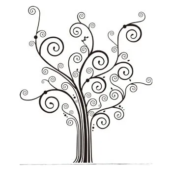 Samolepící dekorace Samolepky na zeď černobílý abstraktní strom 60x90