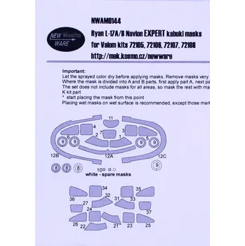 Plastikový model New Ware 1/72 Mask Ryan L-17A/B Navion EXPERT (VALOM)