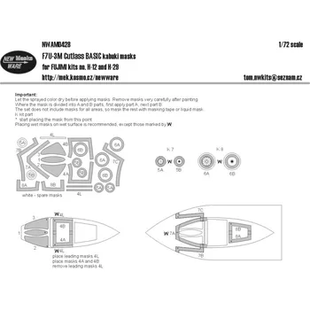 Plastikový model New Ware 1/72 Mask F7U-3M Cutlass BASIC (FUJI H-12/H-29)