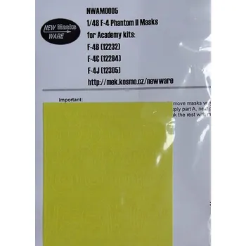 Plastikový model New Ware 1/48 Masks for F-4 Phatnom II (ACAD)