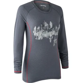 Dámské tričko Deerhunter triko dámské dlouhý rukáv šedé melanž Velikost: 40