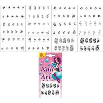 Samolepící zdobení na nehty 16x8 mix