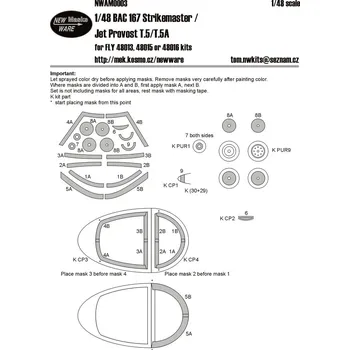 Plastikový model New Ware 1/32 Masks for BAC 167 Strikemaster (FLY)
