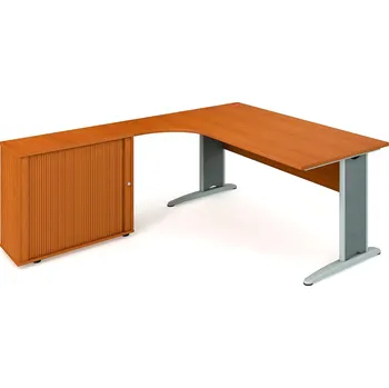 Hobis Pracovní stůl CE 1800 HR P Barva desky stolu: ořech, Barva kovu: šedá, Podnož: RM 200