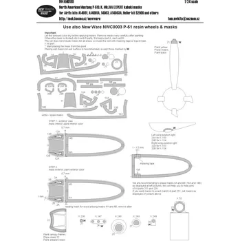 Plastikový model New Ware 1/24 Mask Mustang P-51D,K,Mk.IVA EXPERT (AIRF/HEL)