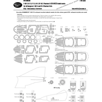 Plastikový model New Ware 1/48 Mask for F-4 & RF-4 Phantom II ADVANCED (HAS)