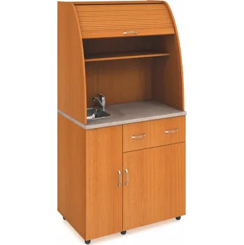 Kuchyňská linka Hobis Kancelářská kuchyňka KU 2 3 L - levá Úchytky: UCO, Barva kuchyňky: akát, Barva roletky: šedá