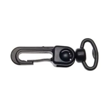 Plastová otočná karabina černá, 16mm