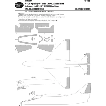Plastikový model New Ware 1/48 Mask A-4 E/F/K Skyhawk grey&white CAMOUFLAGE