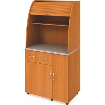 Policová skříň Hobis Kancelářská kuchyňka KU 2 0 L - levá Úchytky: USH, Barva kuchyňky: olše, Barva roletky: šedá