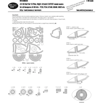Plastikový model New Ware 1/48 Mask AV-8B Harrier II EXPERT (HAS)