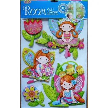 Samolepící dekorace Dekorace nalepovací 3D víly 41x29cm