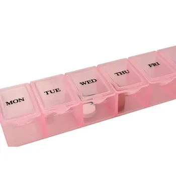 Dávkovač léků ISO 5338 Dávkovač léků 7 denní růžový