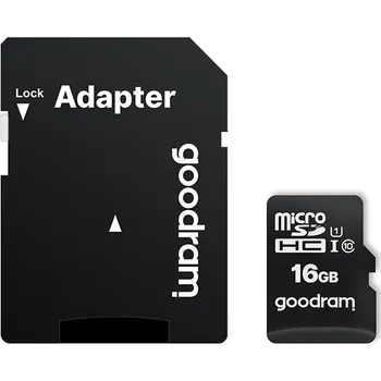 Paměťová karta Karta micro-SD HC 16GB class 10 + adaptér SD