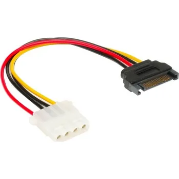 Kabel do PC AKASA kabel redukce power SATA na Molex/ 4pin PSU Molex/ 15cm (AK-CBPW03-15)